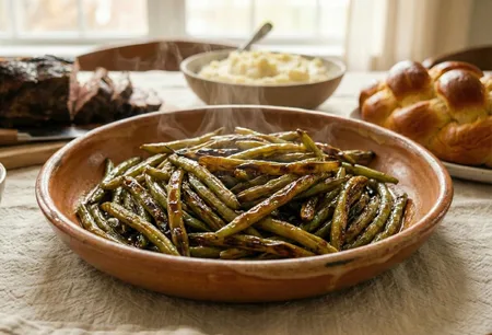 שעועית ירוקה מוקפצת.